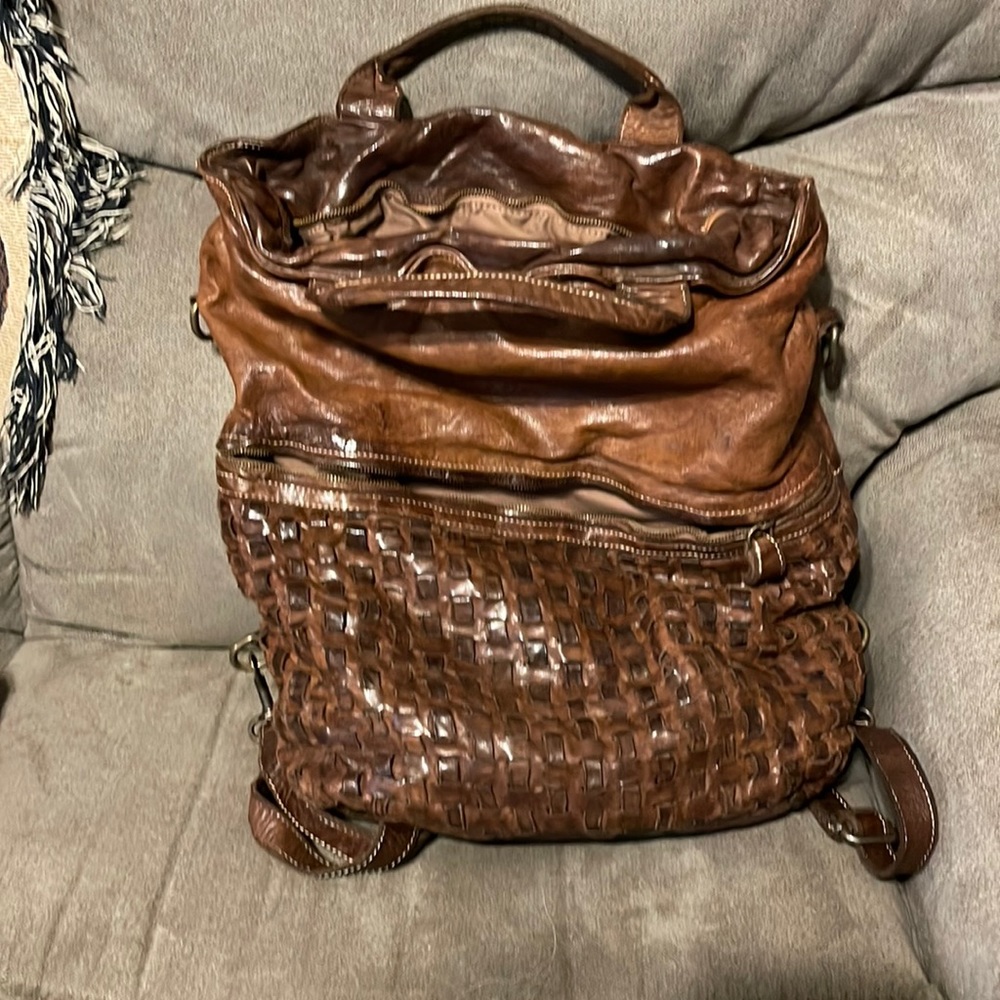 Leather backpack
